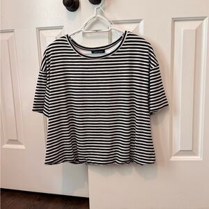 Cable & Gauge Black and White Boxy Crop T-Shirt